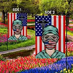 30 HG UU TIEN. Nurse American 1 Garden Flag Mockup 2 Side-2