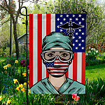 30 HG UU TIEN. Nurse American 1 Garden Flag Mockup 5