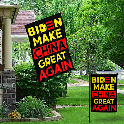 Alternative view of Joe Biden Make China Great Again Double Sided Flag - Pro America Anti Biden Flag