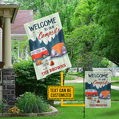 Alternative view of Personalized Camping Flags Welcome to Our Campsite Garden Flag