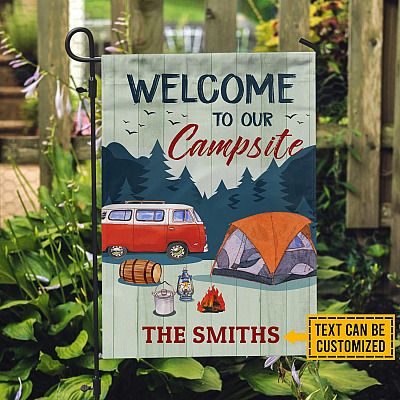 Personalized Camping Flags Welcome to Our Campsite Garden Flag