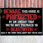 4VT. Satan Beware This House Is Protected Doormat mockup 12