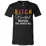 bitch t, Black, V-Neck T-Shirt bitch t, Black, V-Neck T-Shirt