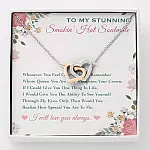 To My Stunning Smokin' Hot Soulmate Whenever You Feel Overwhelmed Interlocking Hearts Pendant Necklace - Interlocking Hearts Necklace