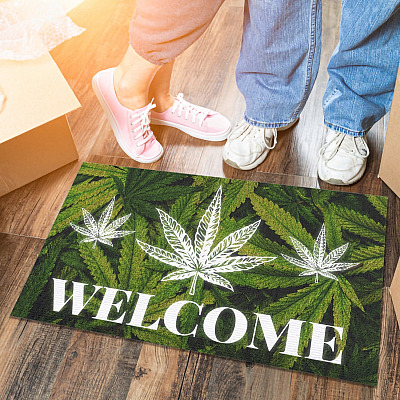 Alternative view of Weed Leaf Welcome Doormat - Outdoor Indoor Doormat