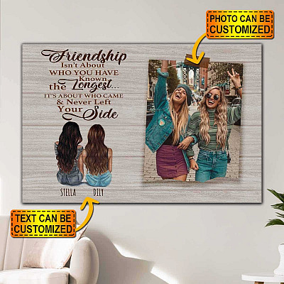 Alternative view of Personalized Friendship It's About Who Care And Never Left Your Side Framed Canvas - Poster - Friendship Gift