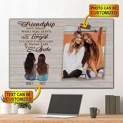 Personalized Friendship It's About Who Care And Never Left Your Side Framed Canvas - Poster - Friendship Gift