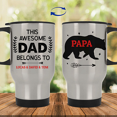 14 oz. Silver Travel Mug