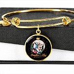 Personalized Photo Daughter of The King Romans 8:15 Circle Pendant Necklace - Bangle