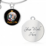 Personalized Photo Daughter of The King Romans 8:15 Circle Pendant Necklace - Bangle