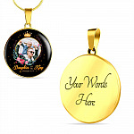 Personalized Photo Daughter of The King Romans 8:15 Circle Pendant Necklace - Bangle