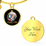 Personalized Photo Daughter of The King Romans 8:15 Circle Pendant Necklace - Bangle