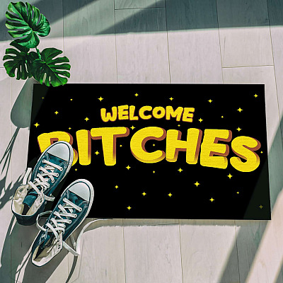 Alternative view of Welcome Bitches Doormat - Outdoor Indoor Doormat - Funny Welcome Mats For Front Door