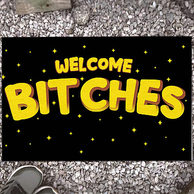 Welcome Bitches Doormat - Outdoor Indoor Doormat - Funny Welcome Mats For Front Door