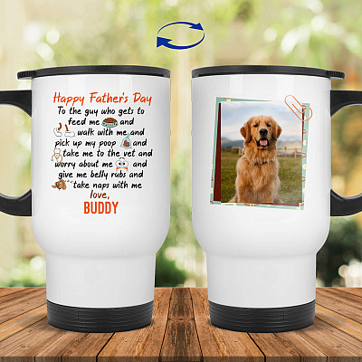 14 oz. White Travel Mug