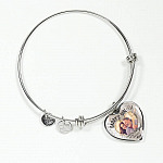 Personalized Photo Daddy's Girl I Used to Be His Angel Now He's Mine Heart Pendant Necklace - Bangle