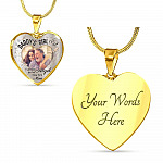 Personalized Photo Daddy's Girl I Used to Be His Angel Now He's Mine Heart Pendant Necklace - Bangle