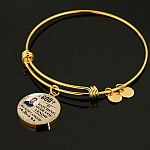 Personalized Photo God Is Watching Over You I Know Because I Asked Him to Circle Pendant Necklace - Bangle