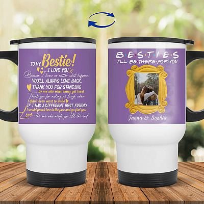 14 oz. White Travel Mug