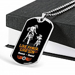 Personalized Like Father Like Son Dirt Bike Dog Tag Pendant Necklace Personalized Like Father Like Son Dirt Bike Dog Tag Pendant Necklace