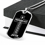 Personalized Proverbs 4:23 Above All Else Guard Your Heart for Everything You Do Dog Tag Pendant Necklace