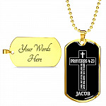 Personalized Proverbs 4:23 Above All Else Guard Your Heart for Everything You Do Dog Tag Pendant Necklace