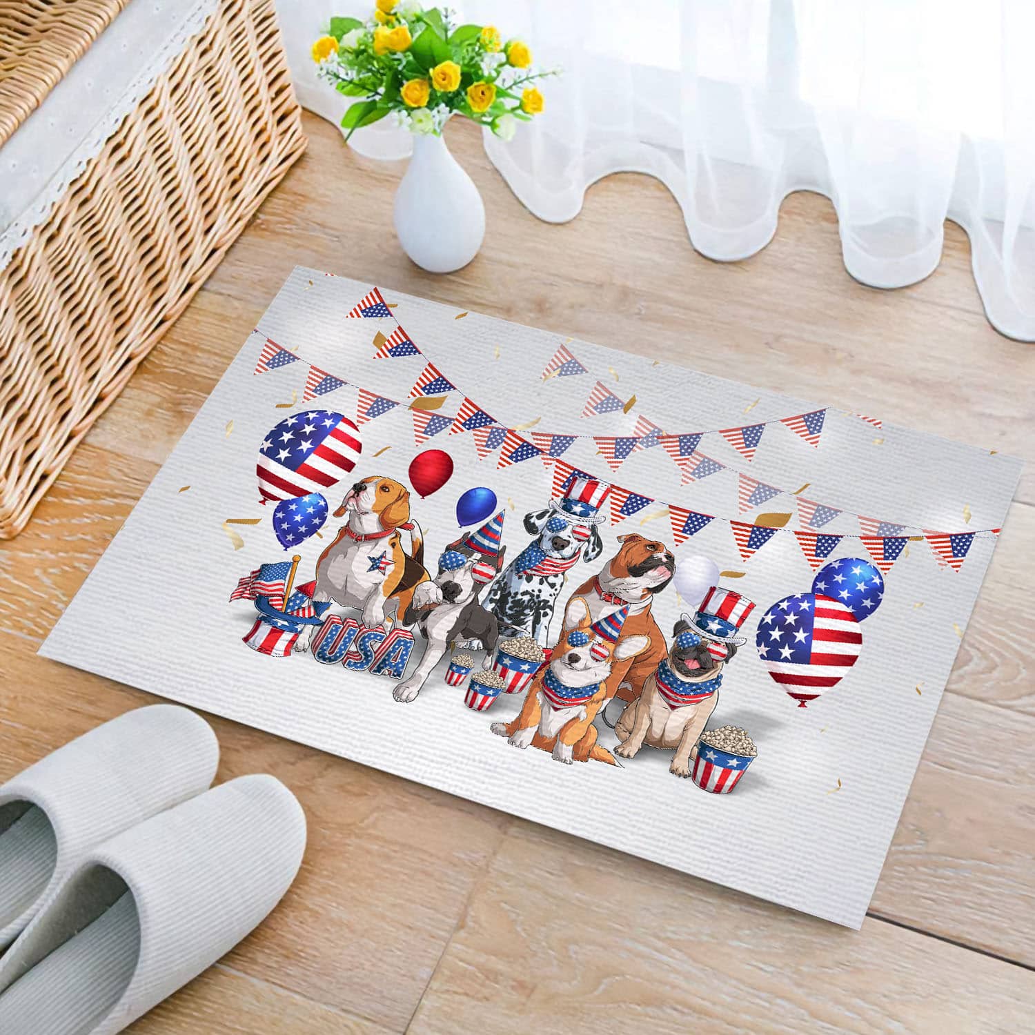 7BN. Patriotic Pups Doormat mockup 2