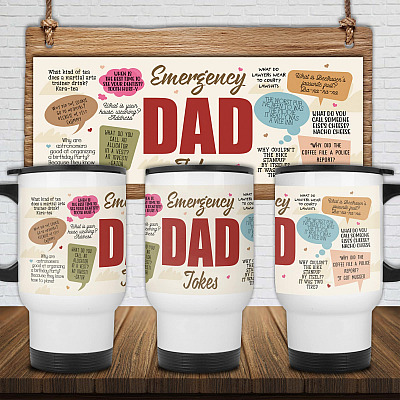 14 oz. White Travel Mug