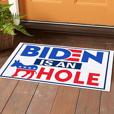 Alternative view of Biden Is an Ashole Doormat - Funny Anti Biden Political Indoor Outdoor Doormat