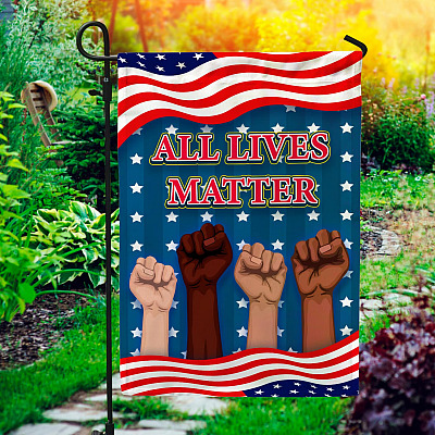 All Lives Matter Fist Hands Decorative Garden Flag - Indoor Outdoor Flag - House Flag