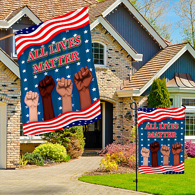 Alternative view of All Lives Matter Fist Hands Decorative Garden Flag - Indoor Outdoor Flag - House Flag