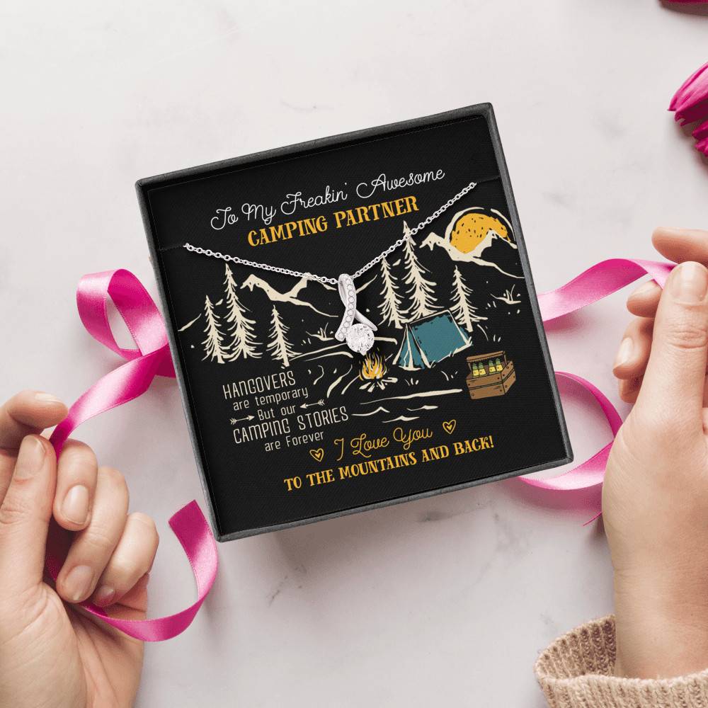 To My Freakin' Awesome Camping Partners Our Camping Stories Are Forever Alluring Beauty Necklace Camper Gifts