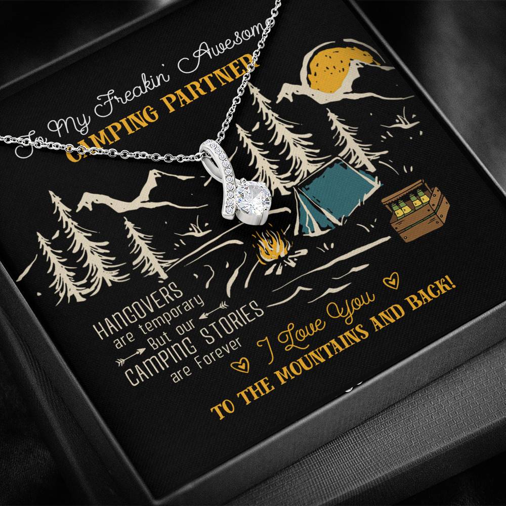 To My Freakin' Awesome Camping Partners Our Camping Stories Are Forever Alluring Beauty Necklace Camper Gifts