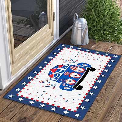 Alternative view of Patriotic Gnomes 4th Of July Outdoor Indoor Doormat - Welcome Fireworks Door Mat - Independence Day Gifts