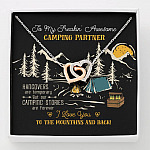 To My Freakin' Awesome Camping Partners Our Camping Stories Are Forever Interlocking Hearts Pendant Necklace - Interlocking Hearts Necklace