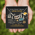 To My Freakin' Awesome Camping Partners Our Camping Stories Are Forever Interlocking Hearts Pendant Necklace