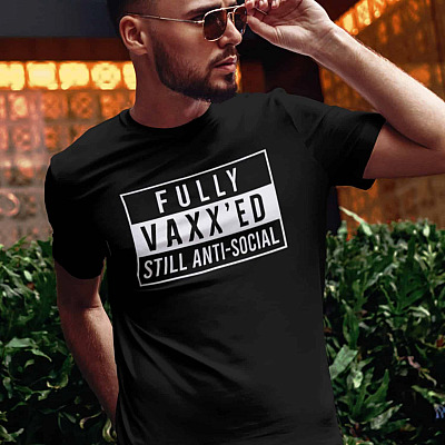 Alternative view of Fully Vaxxed but Still Antiso-cial T-Shirt - Funny Pro Vaccination 2021 Gifts Shirt