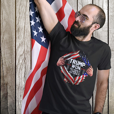 Alternative view of Trump Won They Know I Know It You Know It Shirt - Support Trump American Flag Patriotics T-Shirt