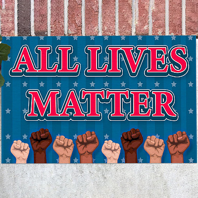 All Lives Matter Fist Hands Decorative Doormat - Outdoor Indoor Doormat