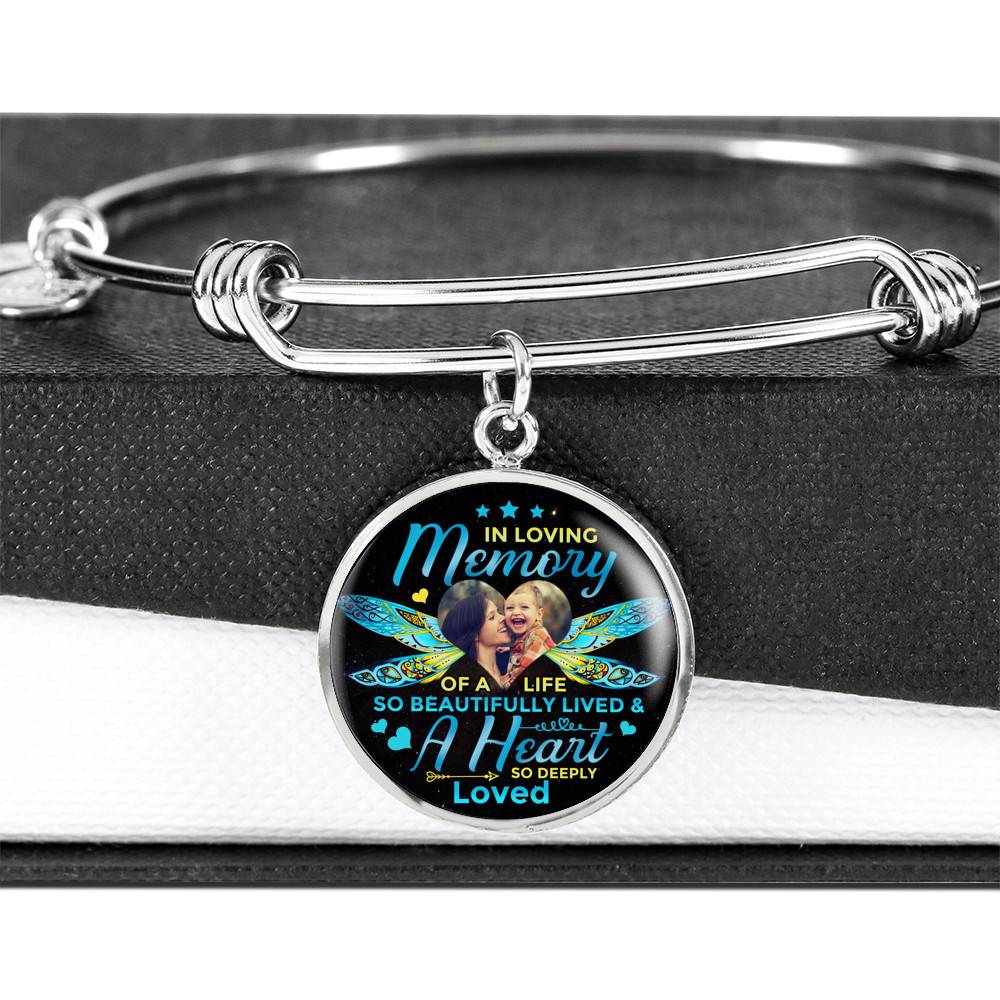 Personalized Photo In Loving Memory Of A Life So Beautiful Lived Circle Pendant Necklace