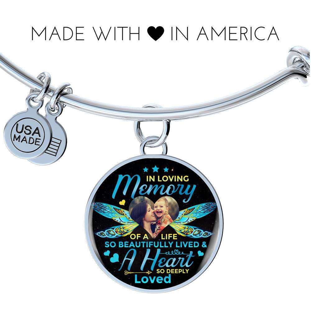 Personalized Photo In Loving Memory Of A Life So Beautiful Lived Circle Pendant Necklace