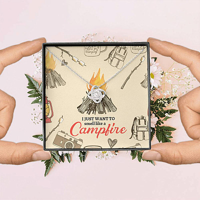 I Just Want To Smell Like A Camp Fire Love Knot Necklace - Camping Necklace