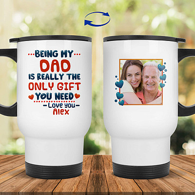 14 oz. White Travel Mug