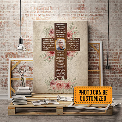 Custom Photo Little I Knew God Was Going To Call Your Name Wrapped Framed Canvas Prints - Unframed Poster