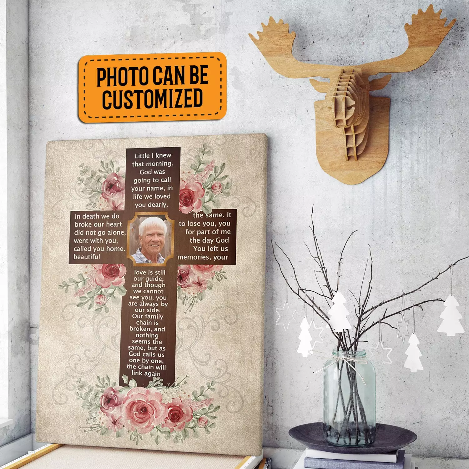 mock up poster frame in hipster interior background,christamas d
