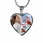 Personalized Photo Cardinals Appear When Angels Are Near Heart Pendant Necklace