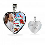 Personalized Photo Cardinals Appear When Angels Are Near Heart Pendant Necklace