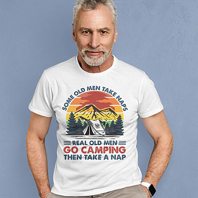 Alternative view of Some Old Men Take Naps Real Old Men Go Camping Then Take A Nap Retro Vintage Shirt - Funny Camping Shirt