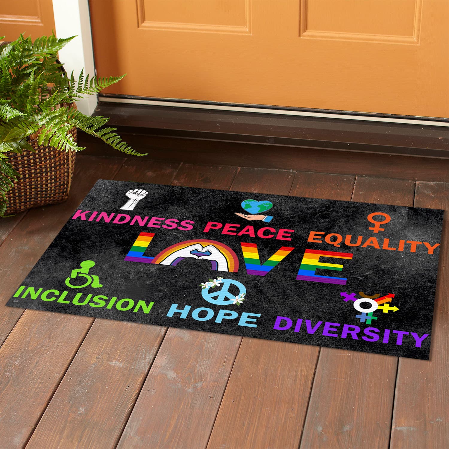4Th. Kindness Peace doormat Doormat mockup 1