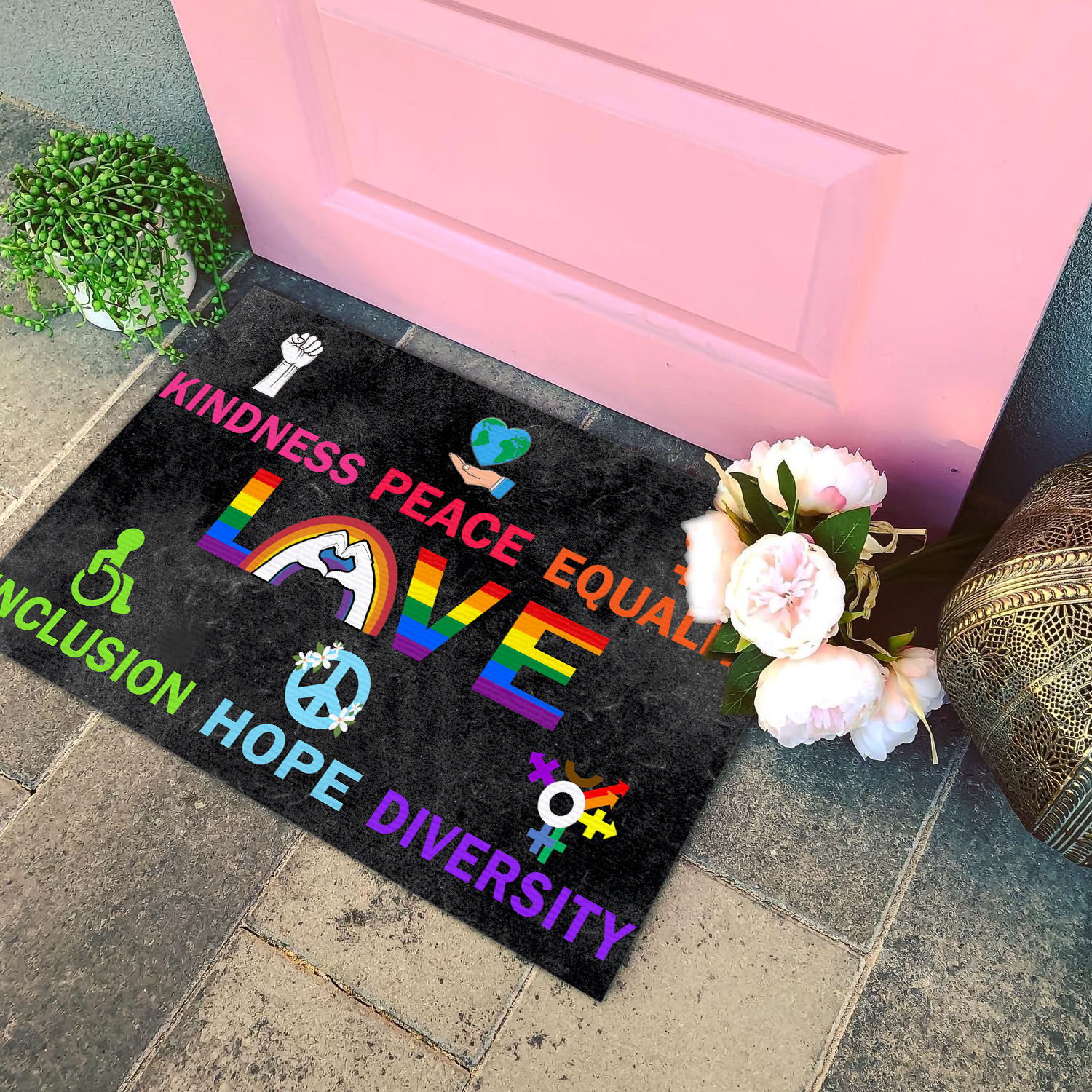 4Th. Kindness Peace doormat Doormat mockup 4